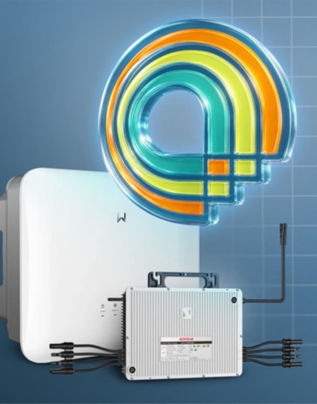 Inversor e microinversor com o símbolo da Ello Solar